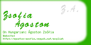zsofia agoston business card